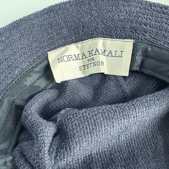 Vintage Norma Kamali for Stetson Hat Wide Brim Floppy Navy Terry Cloth HTF OS main image 5